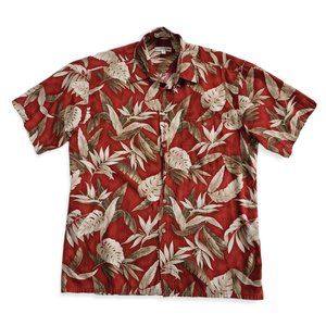 PIERRE CARDIN Tropical Hawaiian Floral Men's Shirt 100% Cotton M